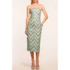 Ramy Brook Clare Cutout Midi Dress In Laguna Blue Lurex Tile Jacquar