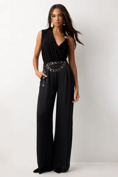 Ramy Brook Claudete Pleated Wide Leg Pant In Black