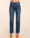 Ramy Brook Claudia 5-pocket High-rise Straight Leg Jean In Blue