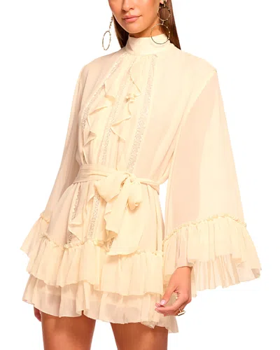 RAMY BROOK CLAUDIA RUFFLE TIE WAIST MINI DRESS