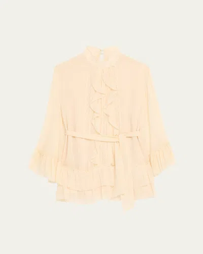 Ramy Brook Claudia Silk Chiffon Ruffle Tiered Mini Dress In Pink