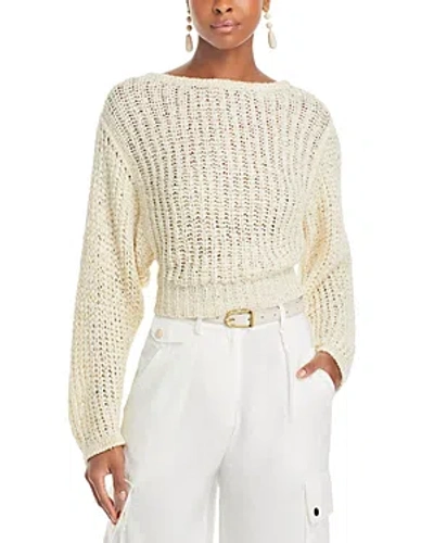 Ramy Brook Clea Cotton Sweater In Ivory Tape