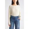 Ramy Brook Clea Metallic Boat Neck Sweater In Ivory Tape Yarn W/lurex