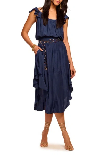 RAMY BROOK RAMY BROOK CLEMENTINE SMOCK WAIST MATTE SATIN DRESS