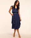 Ramy Brook Clementine Smocked Elastic Waist Midi Dress In Spring Navy