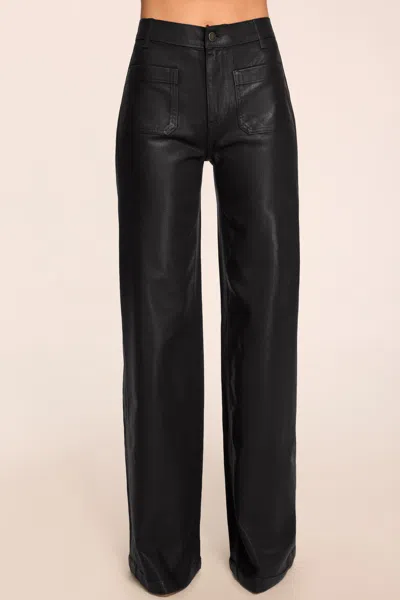 Ramy Brook Cleo Coated Wide Leg Jean In Black