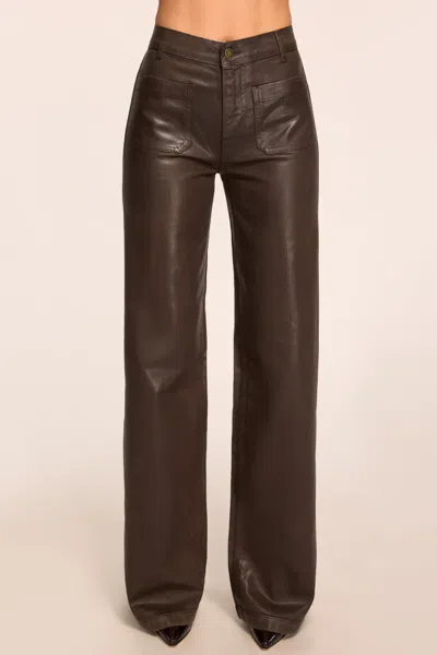Ramy Brook Cleo Coated Wide Leg Jean Heritage Brown