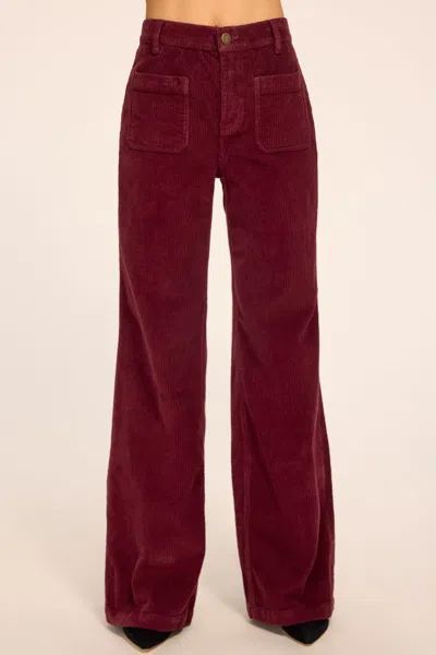 Ramy Brook Cleo Corduroy Demi Petite Jean Cranberry In Brown
