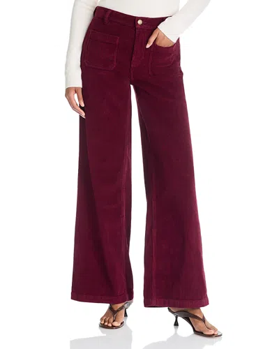 Ramy Brook Cleo Corduroy High Rise Wide Leg Jeans In Cranberry In Brown