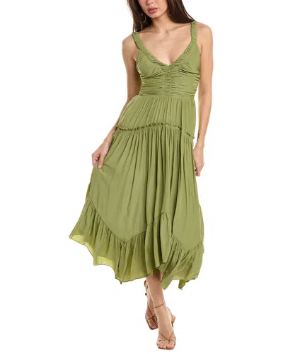 Ramy Brook Cleo Gathered Handkerchief Midi Dress In Green