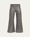 Ramy Brook Clifford Cropped Metallic Jeans In Gunmetal Metallic Denim