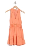 Ramy Brook Clover Sleeveless Plunge Neck Minidress In Tropic Orange