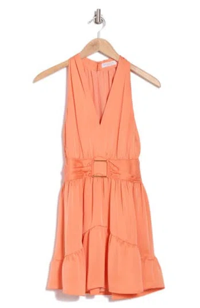Ramy Brook Clover Sleeveless Plunge Neck Minidress In Tropic Orange