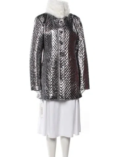 Pre-owned Ramy Brook Coat In Metallic/silver