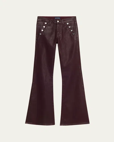 Ramy Brook Coated Helena Flare Jeans In Purple