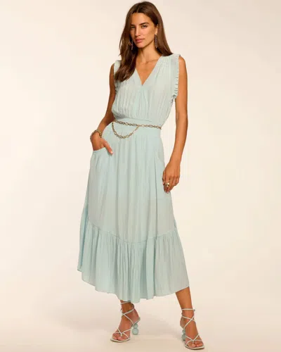 Ramy Brook Coco Smocked Sleeveless Dress In Moonstone Blue