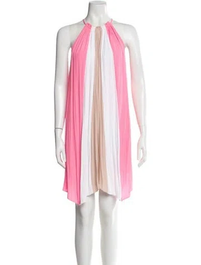Pre-owned Ramy Brook Colorblock Pattern Mini Dress In Pink