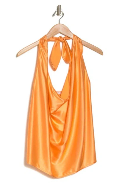Ramy Brook Convertible Stretch Silk Charmeuse Top In Peach