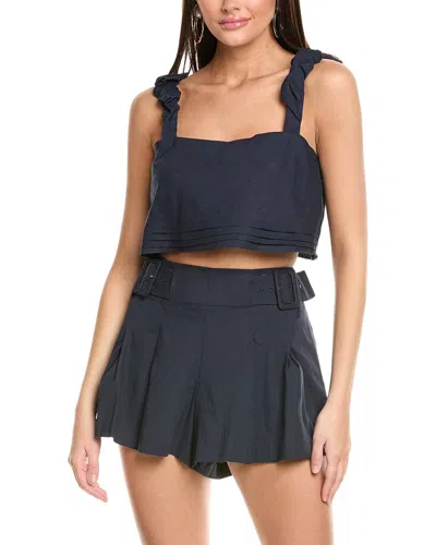 Ramy Brook Cora Linen-blend Tank In Blue