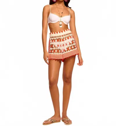 Ramy Brook Cordelia Crochet Mini Short In Beige In Brown