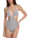 Ramy Brook Corina Womens Metallic Polyester One-piece Swimsuit In Silver