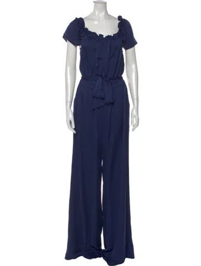 Pre-owned Ramy Brook Cowl Neck Jumpsuit In Blue