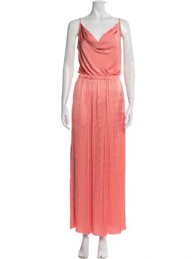 Pre-owned Ramy Brook Cowl Neck Long Dress W/ Tags In Orange