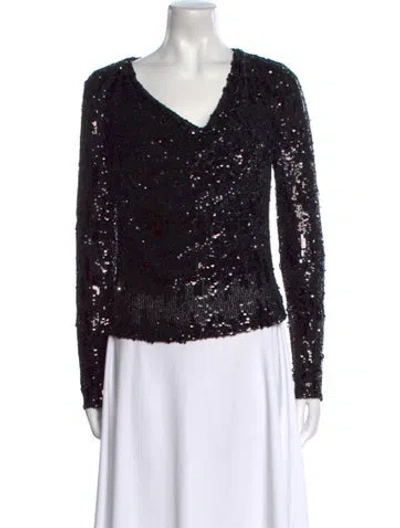 Pre-owned Ramy Brook Cowl Neck Long Sleeve Top In Multi