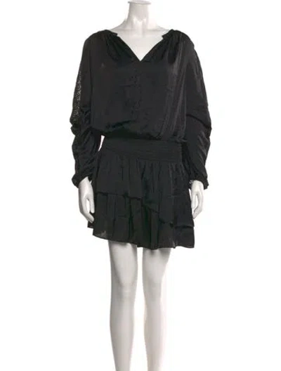 Pre-owned Ramy Brook Cowl Neck Mini Dress In Black