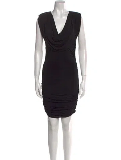 Pre-owned Ramy Brook Cowl Neck Mini Dress In Black