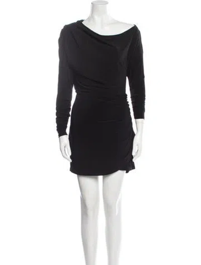 Pre-owned Ramy Brook Cowl Neck Mini Dress In Black