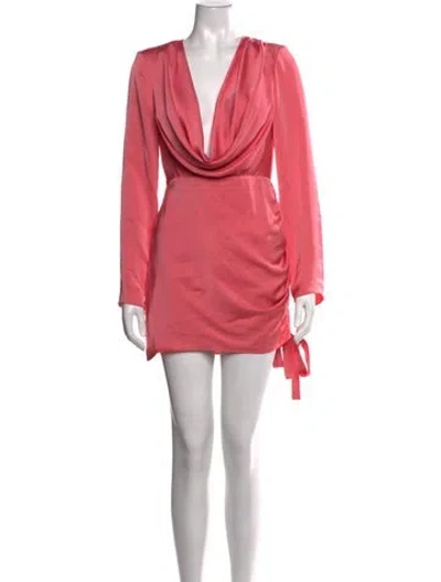 Pre-owned Ramy Brook Cowl Neck Mini Dress In Pink
