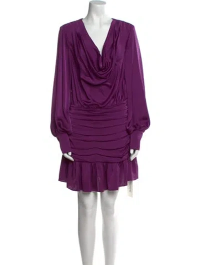 Pre-owned Ramy Brook Cowl Neck Mini Dress In Purple