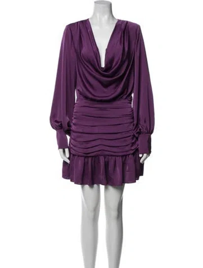 Pre-owned Ramy Brook Cowl Neck Mini Dress W/ Tags In Purple