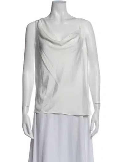 Pre-owned Ramy Brook Cowl Neck Sleeveless Blouse In Neutral