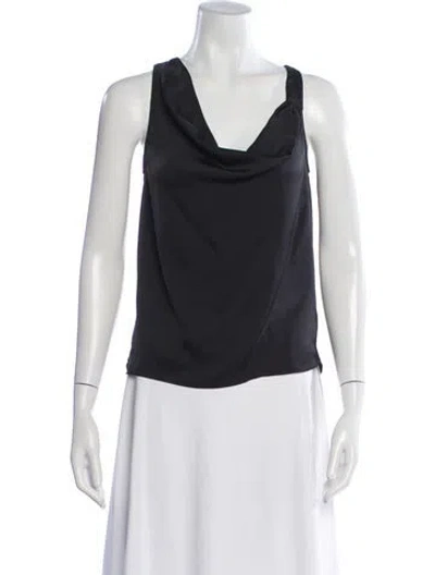 Pre-owned Ramy Brook Cowl Neck Sleeveless Blouse W/ Tags In Blue