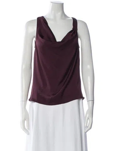 Pre-owned Ramy Brook Cowl Neck Sleeveless Blouse W/ Tags In Purple