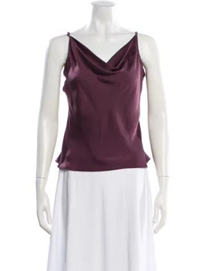 Pre-owned Ramy Brook Cowl Neck Sleeveless Top W/ Tags In Purple