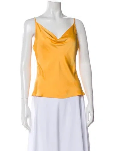 Pre-owned Ramy Brook Cowl Neck Sleeveless Top In Yellow