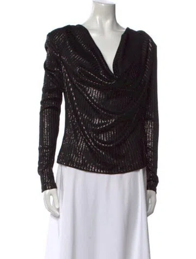 Pre-owned Ramy Brook Cowl Neck Sweater In Black