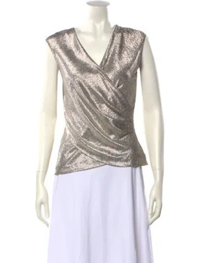 Pre-owned Ramy Brook Cowl Neck Sweater In Silver