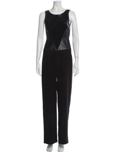 Pre-owned Ramy Brook Crew Neck Jumpsuit In Black