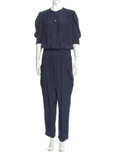 Pre-owned Ramy Brook Crew Neck Jumpsuit In Blue