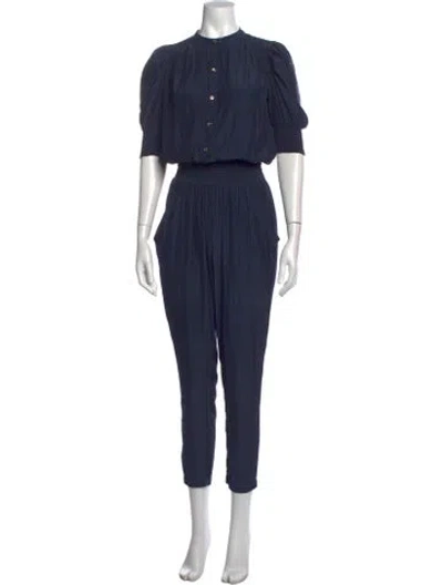 Pre-owned Ramy Brook Crew Neck Jumpsuit In Blue