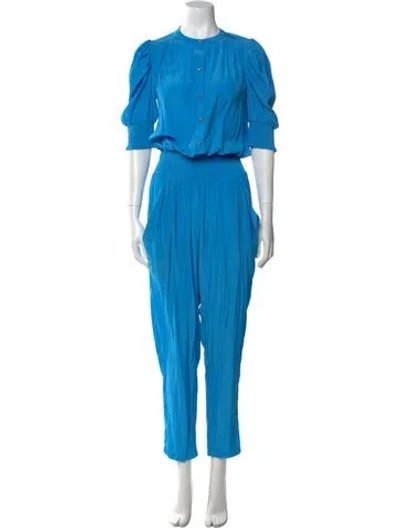 Pre-owned Ramy Brook Crew Neck Jumpsuit W/ Tags In Blue