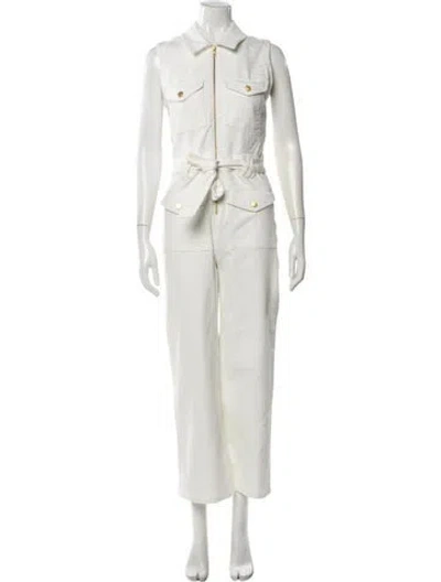 Pre-owned Ramy Brook Crew Neck Jumpsuit In White