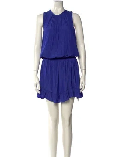 Pre-owned Ramy Brook Crew Neck Knee-length Dress In Blue