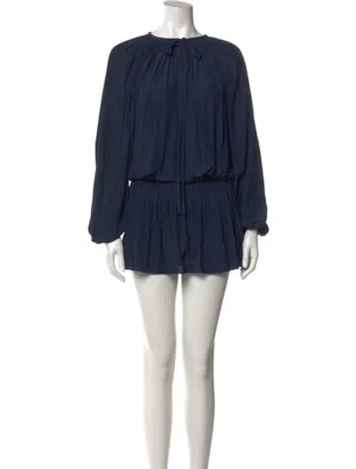 Pre-owned Ramy Brook Crew Neck Knee-length Dress In Blue
