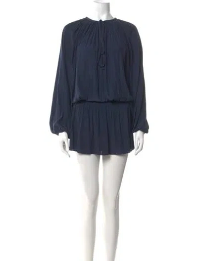 Pre-owned Ramy Brook Crew Neck Knee-length Dress In Blue