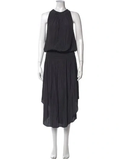 Pre-owned Ramy Brook Crew Neck Long Dress In Black